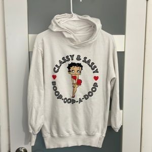 Betty Boop White Pullover Hoodie Classy & Sassy Sweatshirt Size S